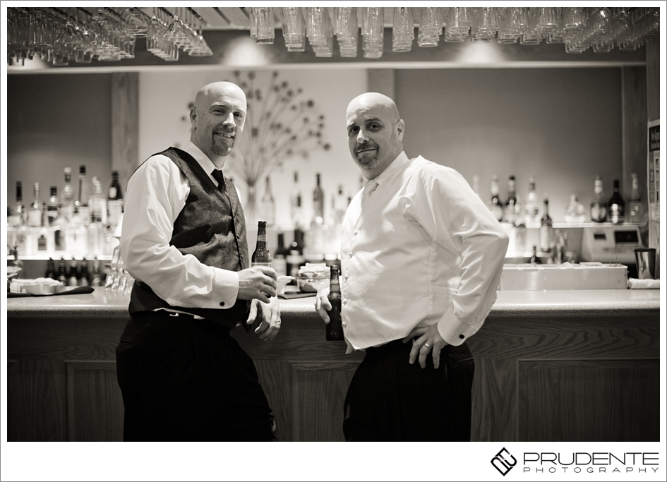 Groom Best man at the bar