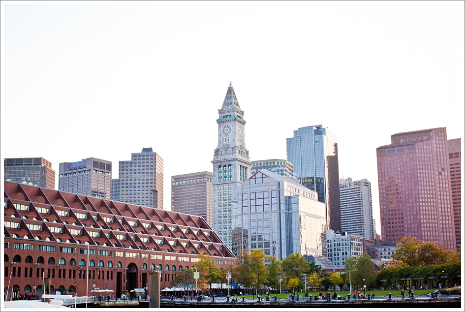 Boston skyline wedding photography