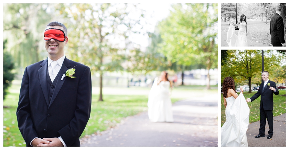 First look wedding Photography in the Boston Public Gardens