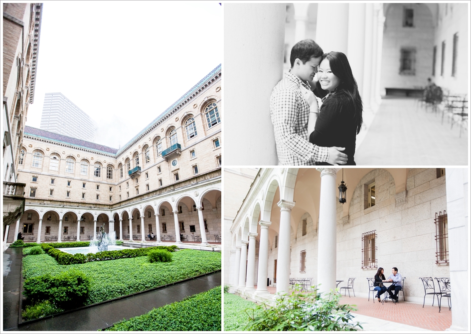 Boston public library engagement photography