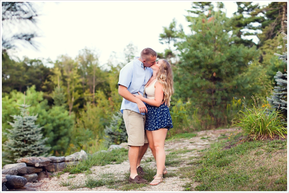 Engaged couple at Cathedral of the Pines