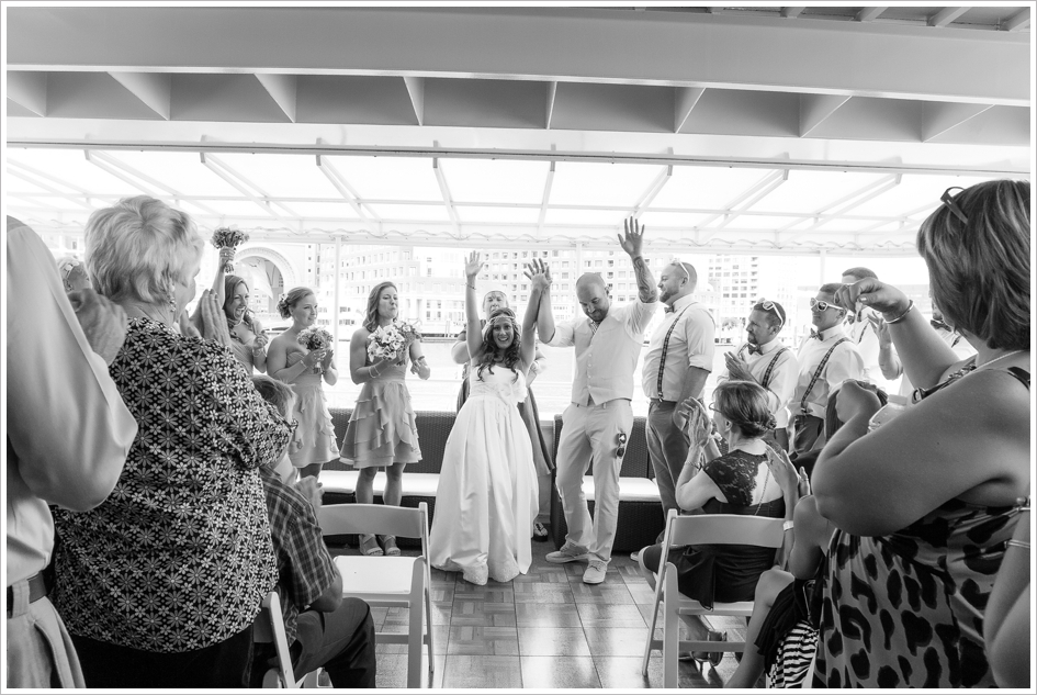 Boston harbor wedding photography