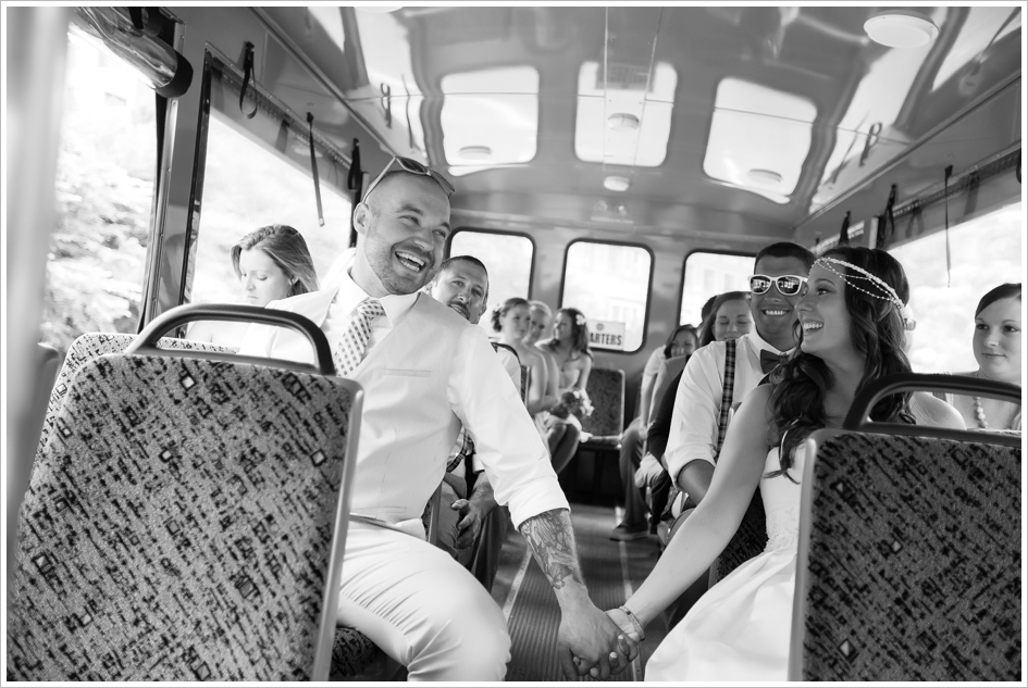 Boston trolley wedding photos