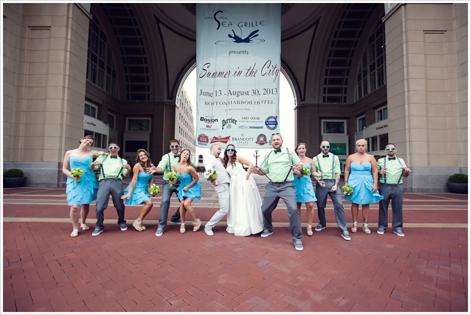 Fun bridal party wedding photos boston