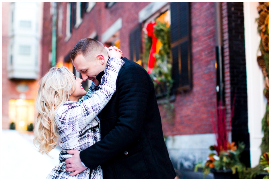 Boston Wedding Photographers engagement photos winter Public Gardens